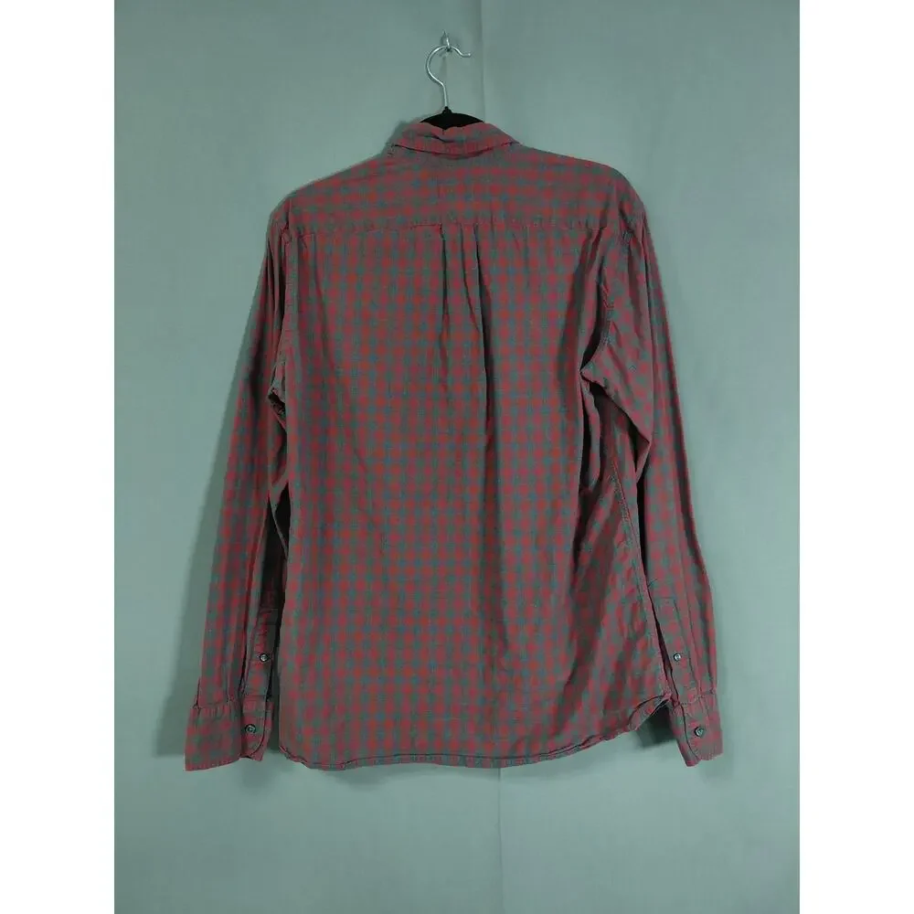 J.Crew Red Plaid Button-Up Shirt Men Size M